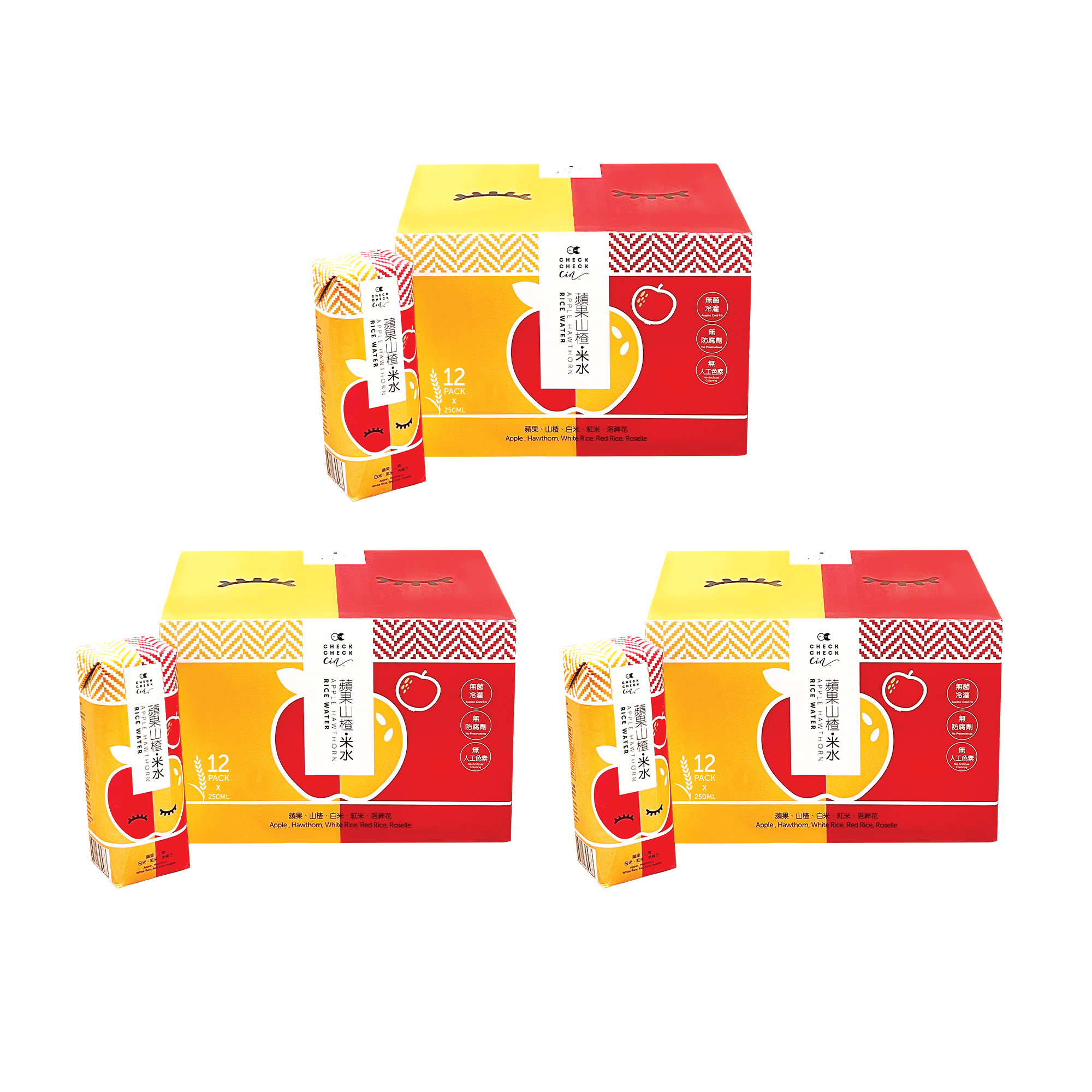 $470/三箱 蘋果山楂原箱紙包米水